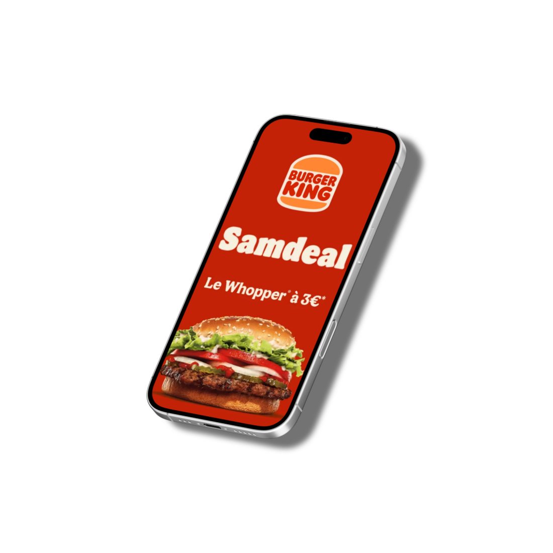 Publicité interstitiel plein écran Burger King diffusée sur mobile